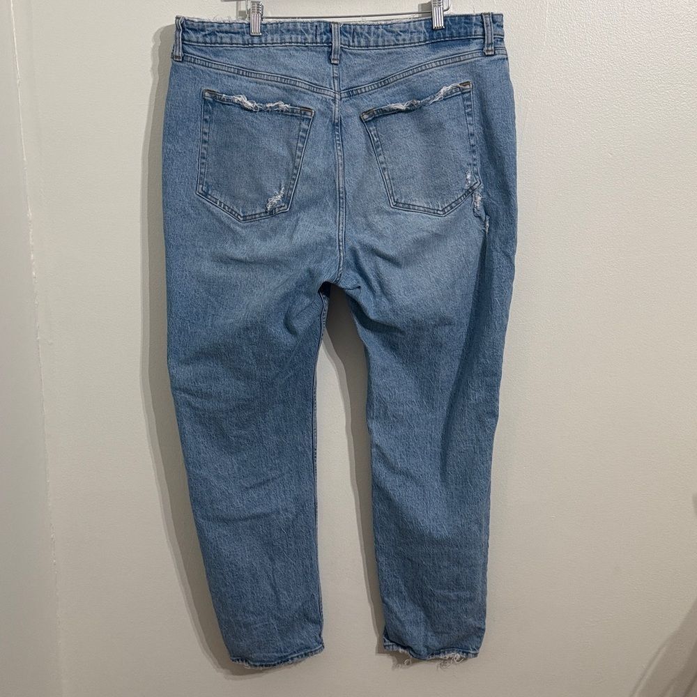 ABERCROMBIE & FITCH The Dad High Rise Jeans Womens Size 34/18R Distressed - Picture 3 of 8